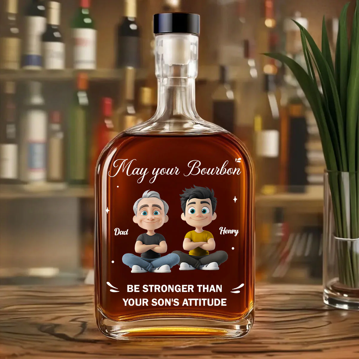Stronger Than Hers - Personalized Custom Spirits Decanter - Image 3