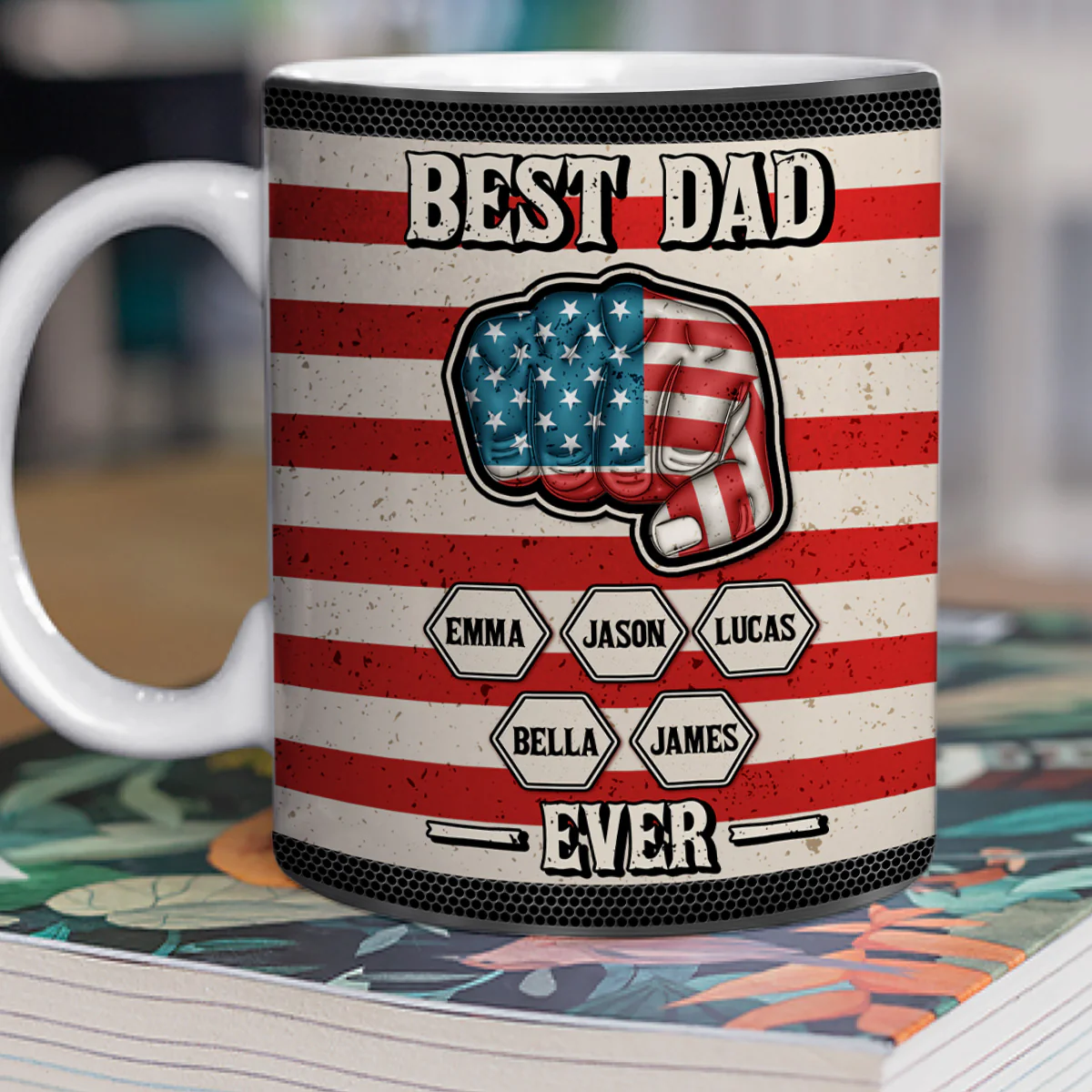 Strongest Dad - Personalized Custom 3D Inflated Effect Mug - Image 2