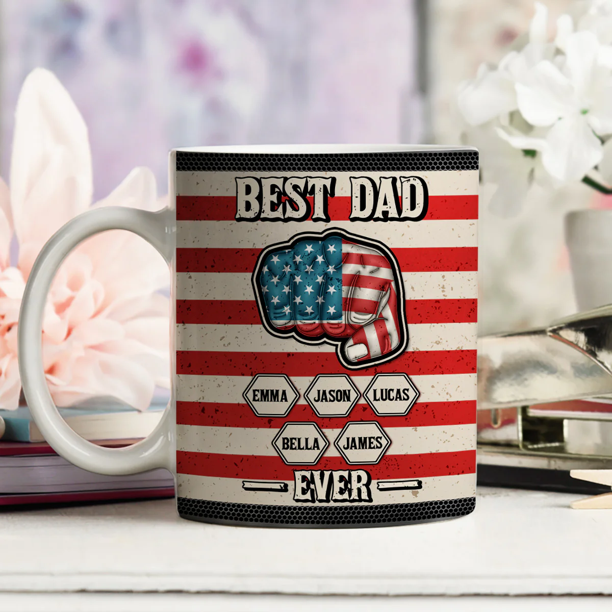Strongest Dad - Personalized Custom 3D Inflated Effect Mug - Image 4