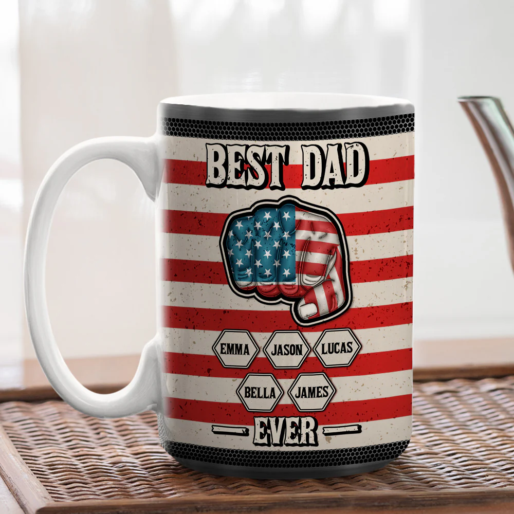 Strongest Dad - Personalized Custom 3D Inflated Effect Mug - Image 5