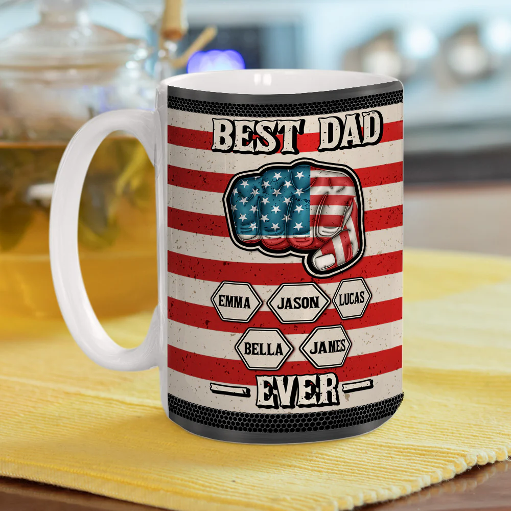 Strongest Dad - Personalized Custom 3D Inflated Effect Mug - Image 6
