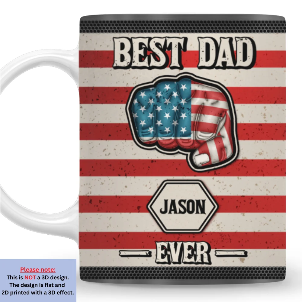 Strongest Dad - Personalized Custom 3D Inflated Effect Mug - Image 7