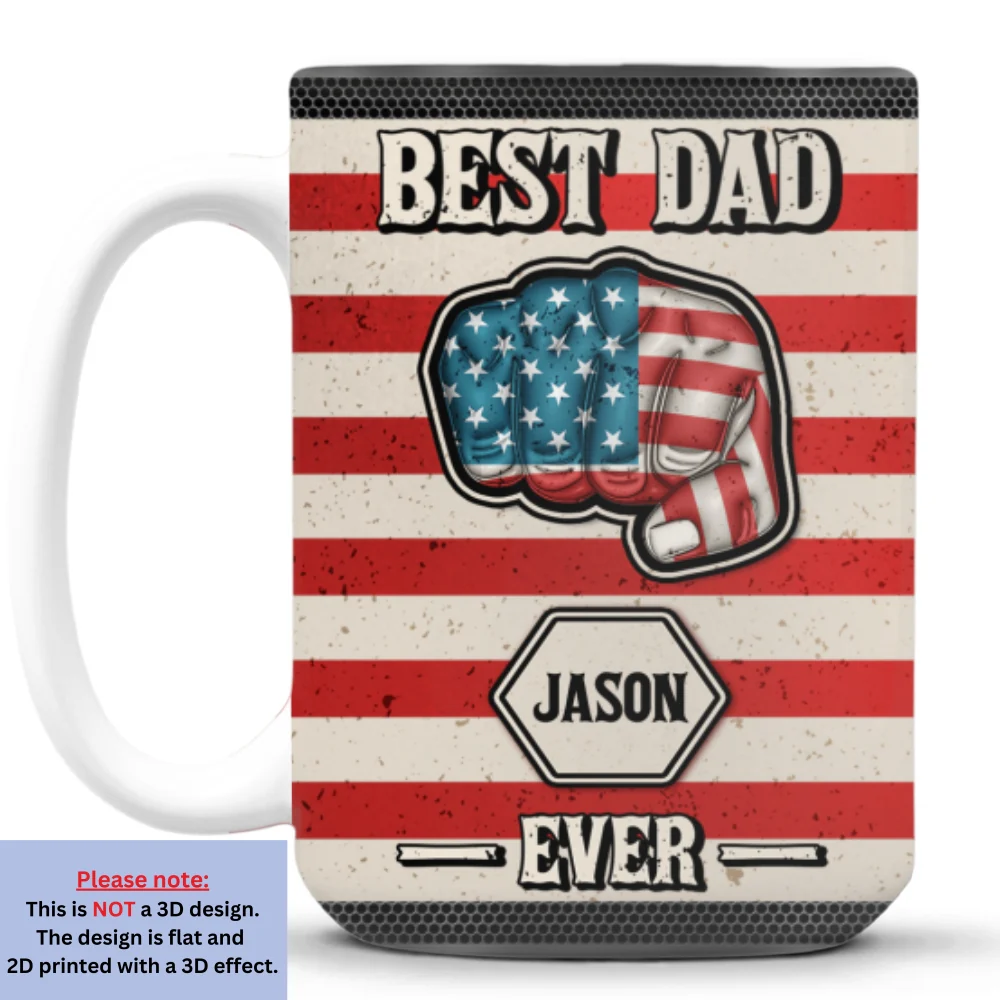 Strongest Dad - Personalized Custom 3D Inflated Effect Mug - Image 8