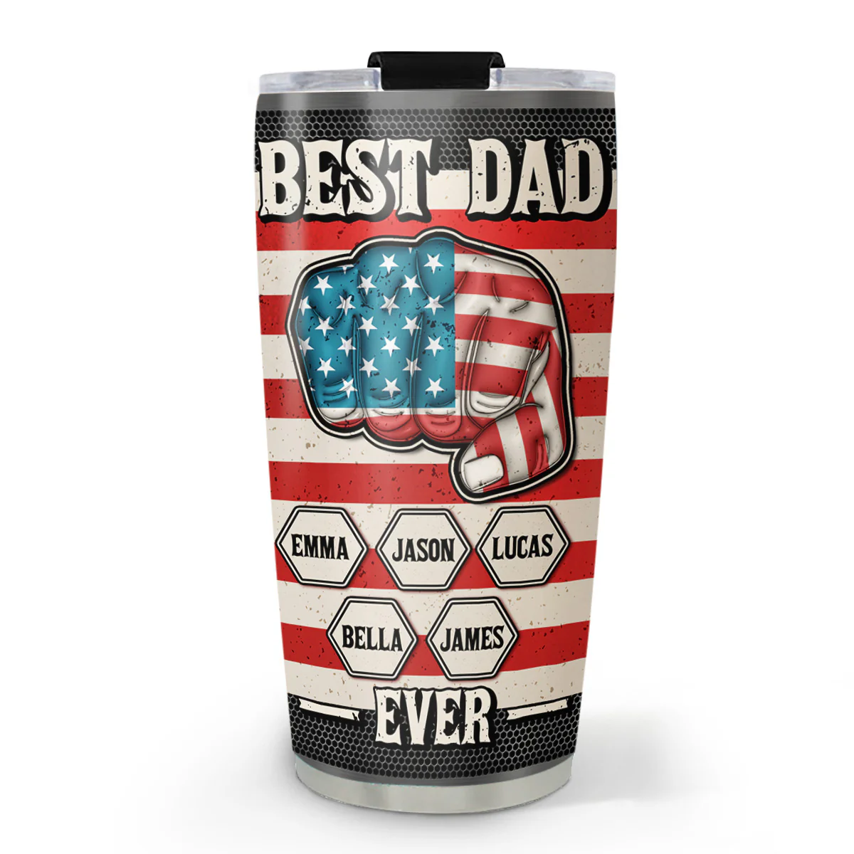 Strongest Dad - Personalized Custom 3D Inflated Effect Tumbler
