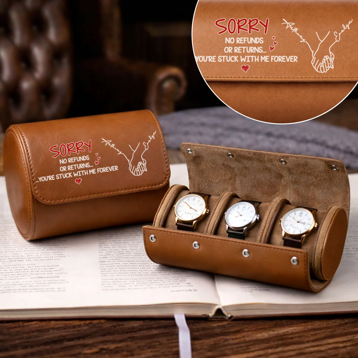 Stuck With Me - Personalized Custom Leather Watch Case