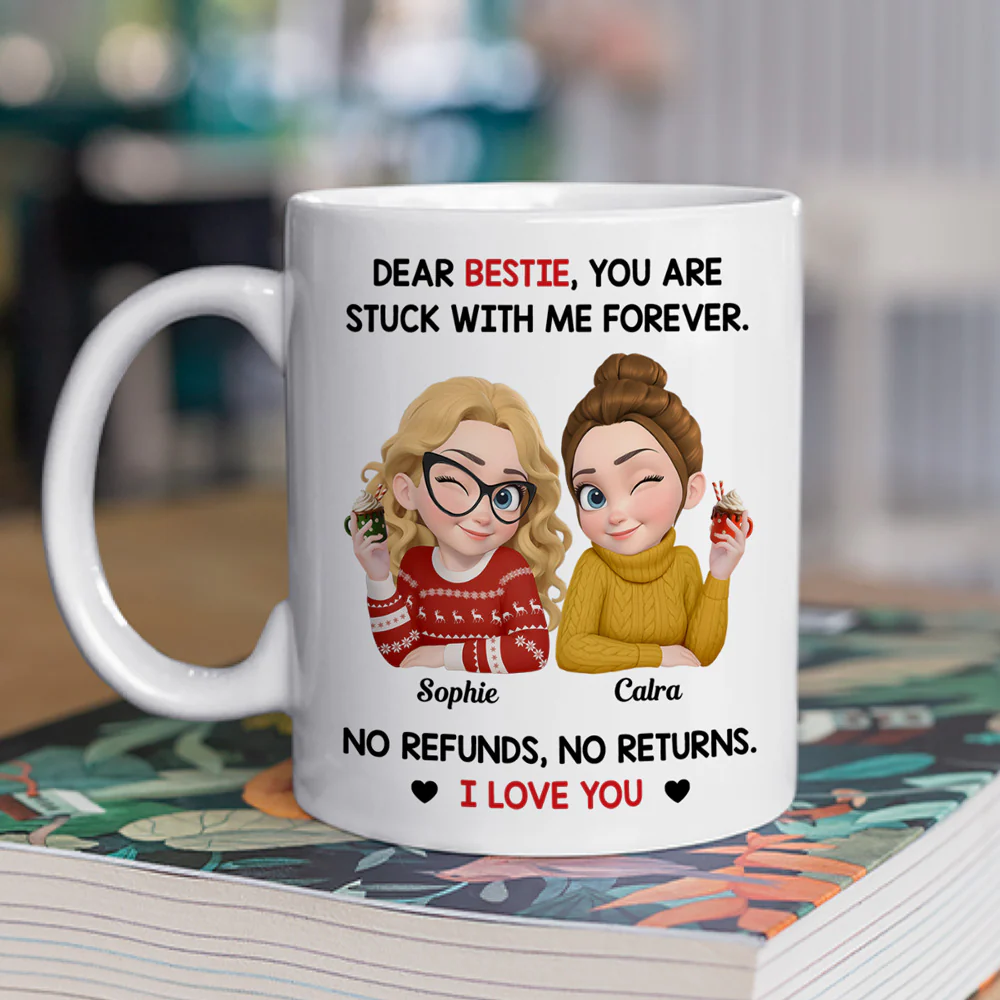 Stuck With My Friend Forever - Personalized Custom Coffee Mug - Image 2