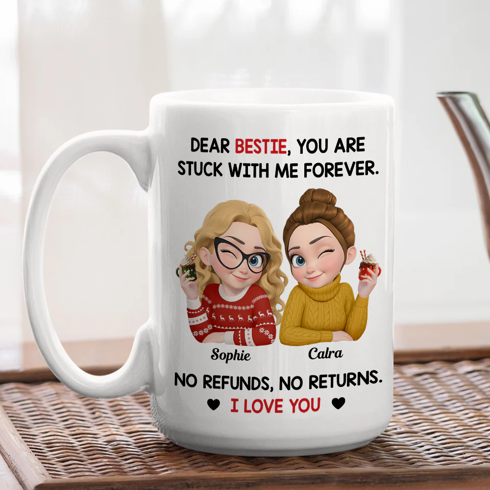 Stuck With My Friend Forever - Personalized Custom Coffee Mug - Image 5