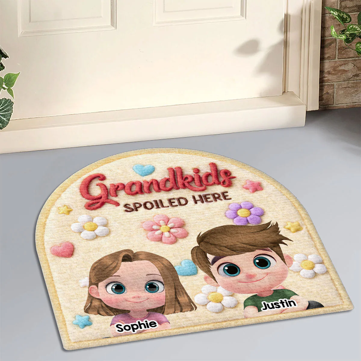 Stuffy Lovely Grandkids - Personalized Custom Doormat - Image 2