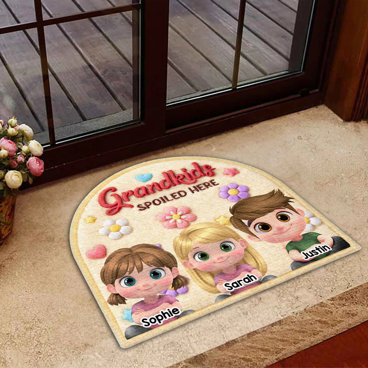 Stuffy Lovely Grandkids - Personalized Custom Doormat - Image 4