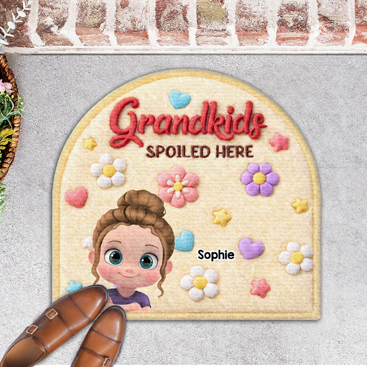 Stuffy Lovely Grandkids - Personalized Custom Doormat - Image 5