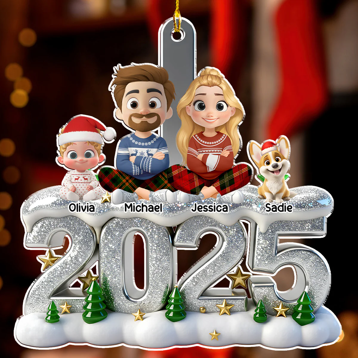 Such A Glittery Year - Personalized Custom 3D Effect Acrylic Ornament - Image 2