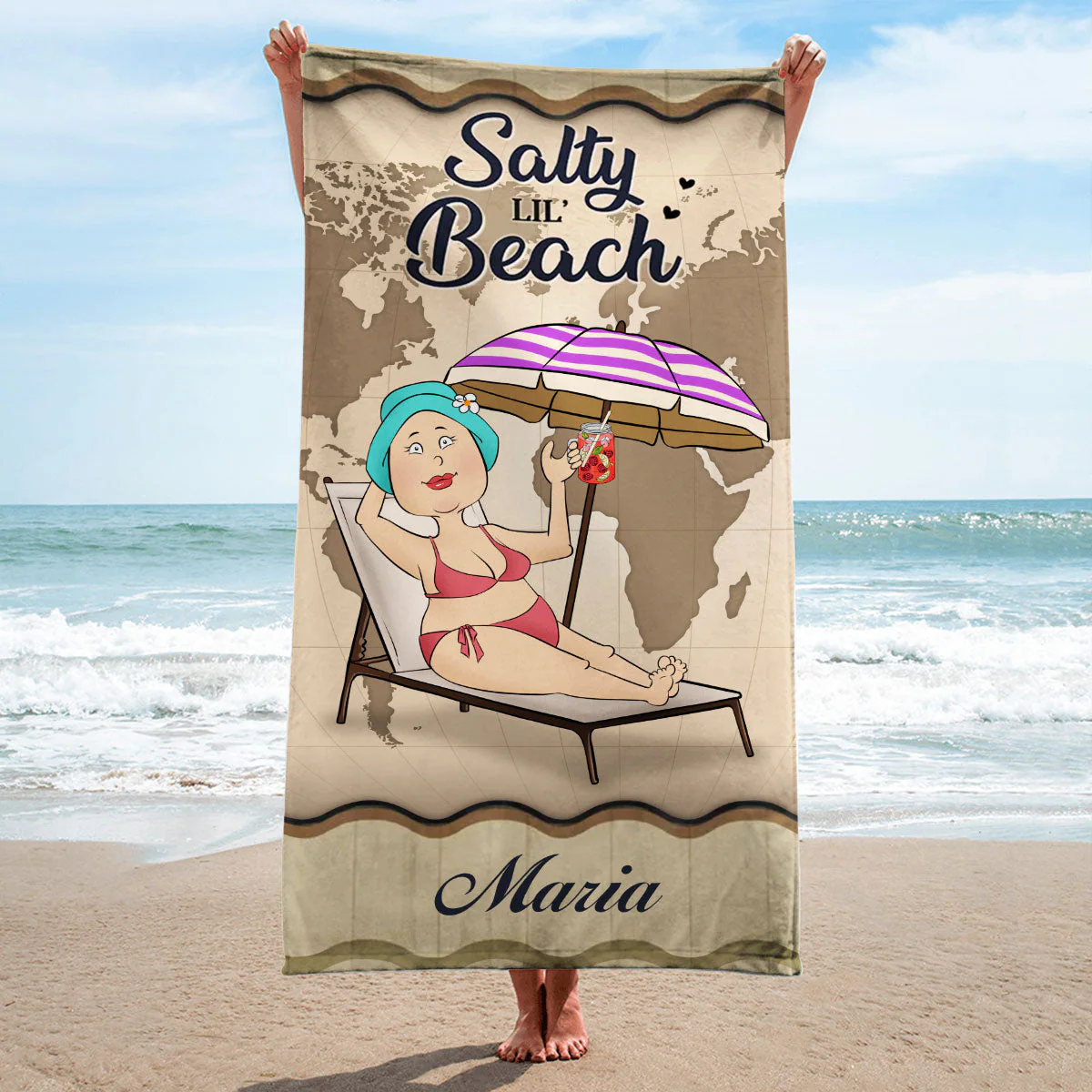 Summer At The Beach - Personalized Custom Beach Towel - Image 4