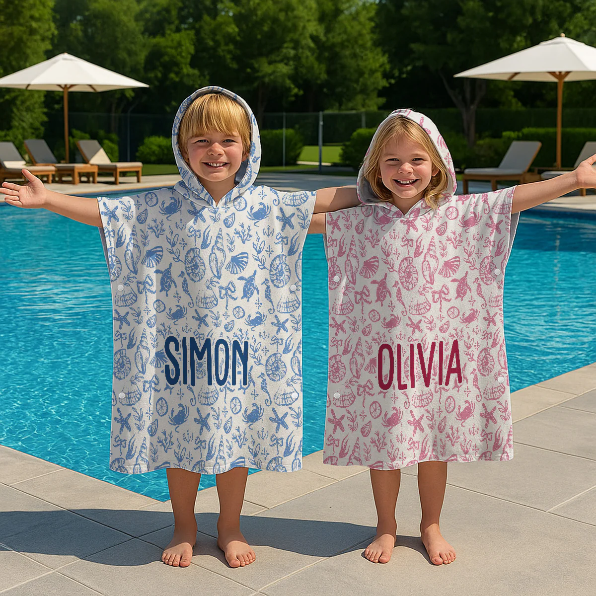 Summer Beach Vacation Holiday - Personalized Custom Hooded Beach Towel - Image 2