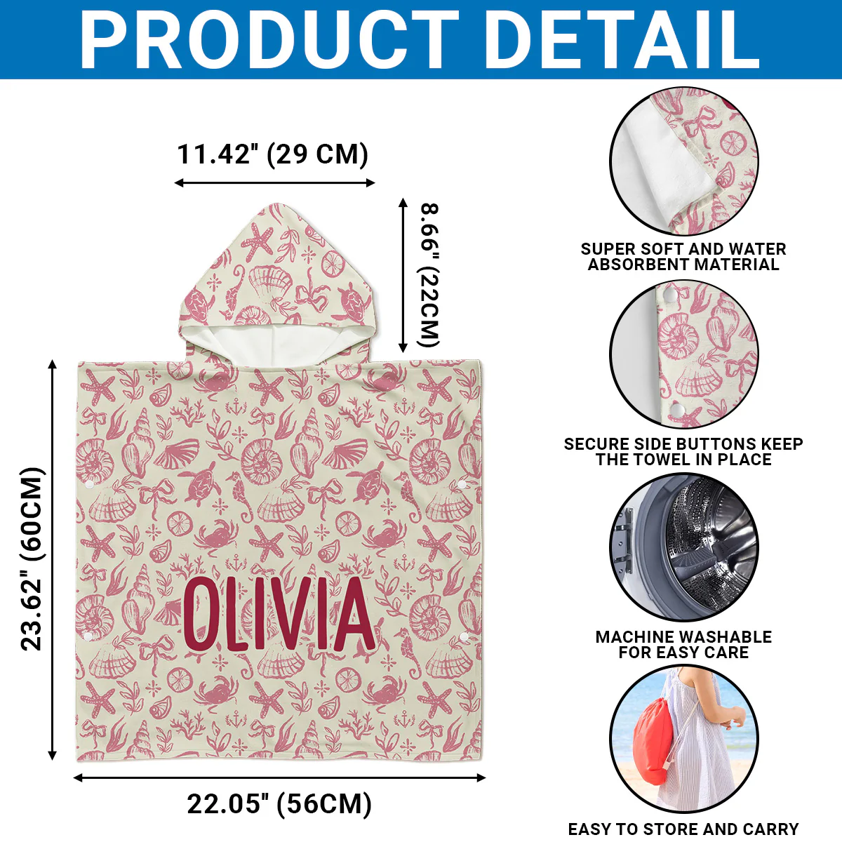 Summer Beach Vacation Holiday - Personalized Custom Hooded Beach Towel - Image 8