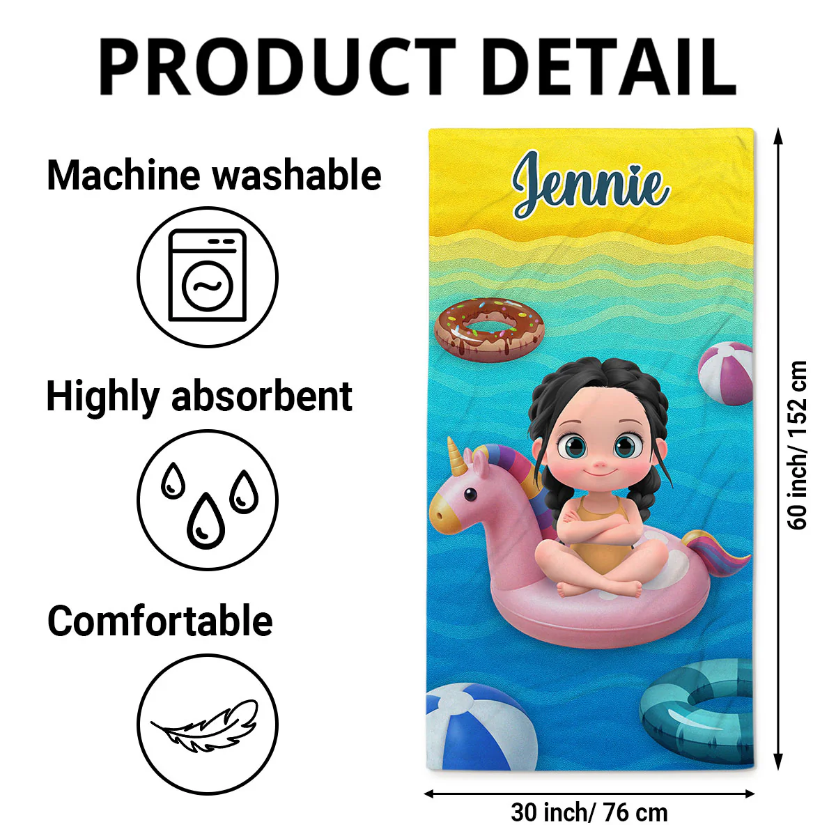 Summer Fun - Personalized Custom Beach Towel - Image 4