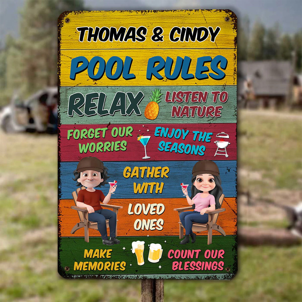 Summer Time - Personalized Custom Metal Sign - Image 2