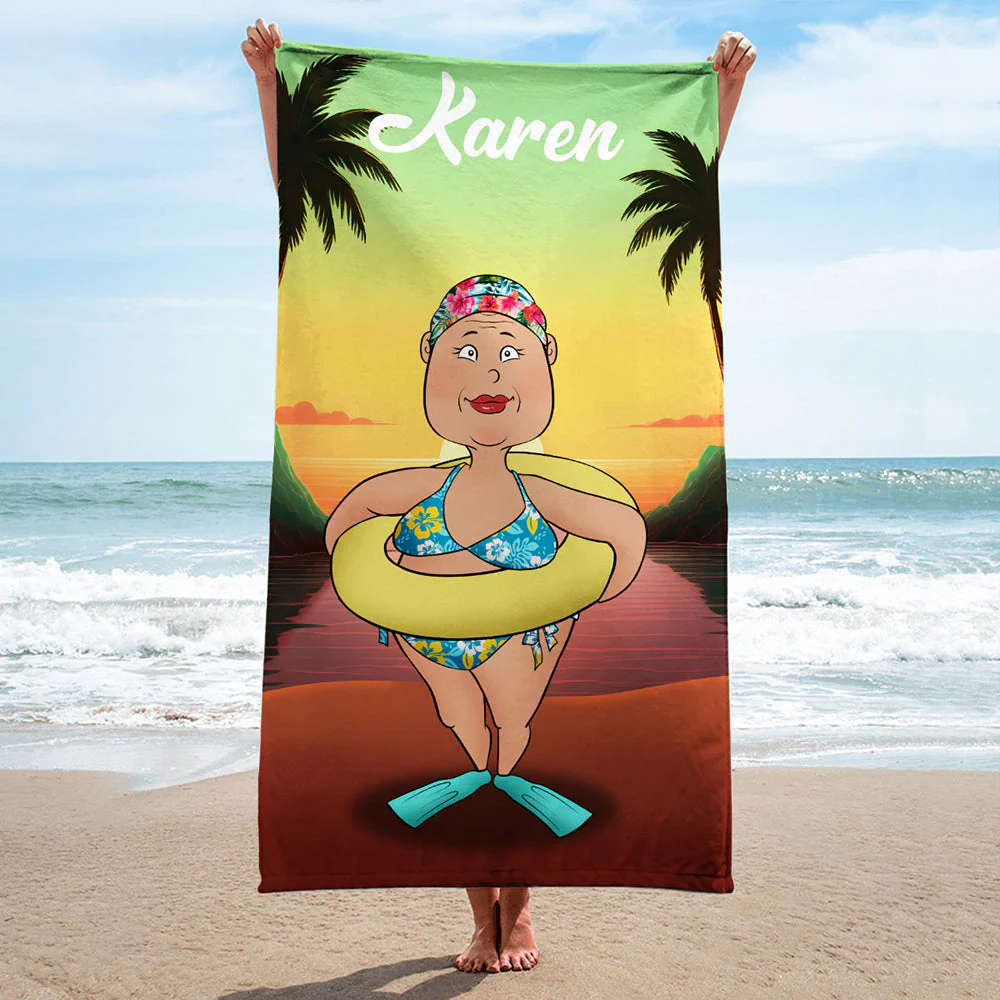 Summer Vacation - Personalized Custom Beach Towel - Image 2