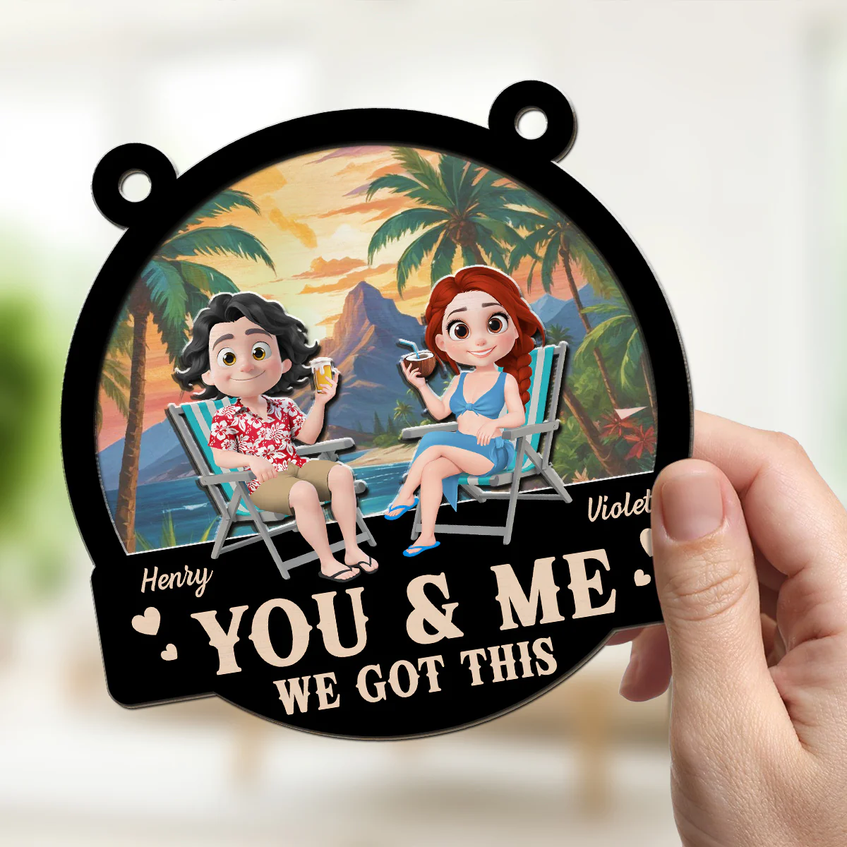Summer You And Me - Personalized Custom Suncatcher - Image 3