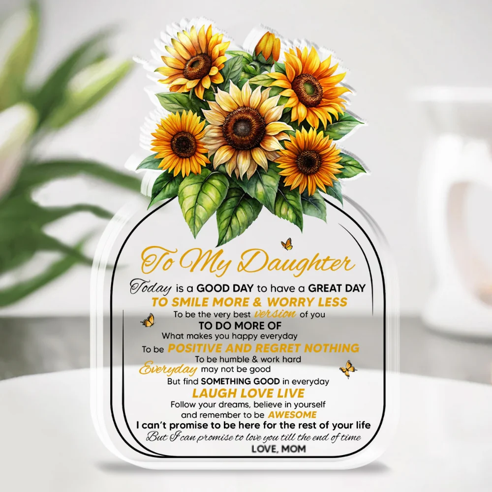 Sunflower Love Letter To Daughter - Personalized Custom Acrylic Plaque - Image 6