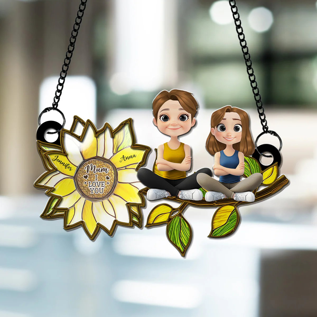 Sunflower Mom - Personalized Custom Suncatcher - Image 2
