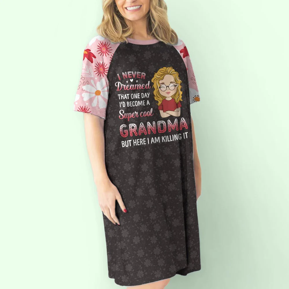 Super Cool Grandma - Personalized Custom 3/4 Sleeve Dress - Image 3