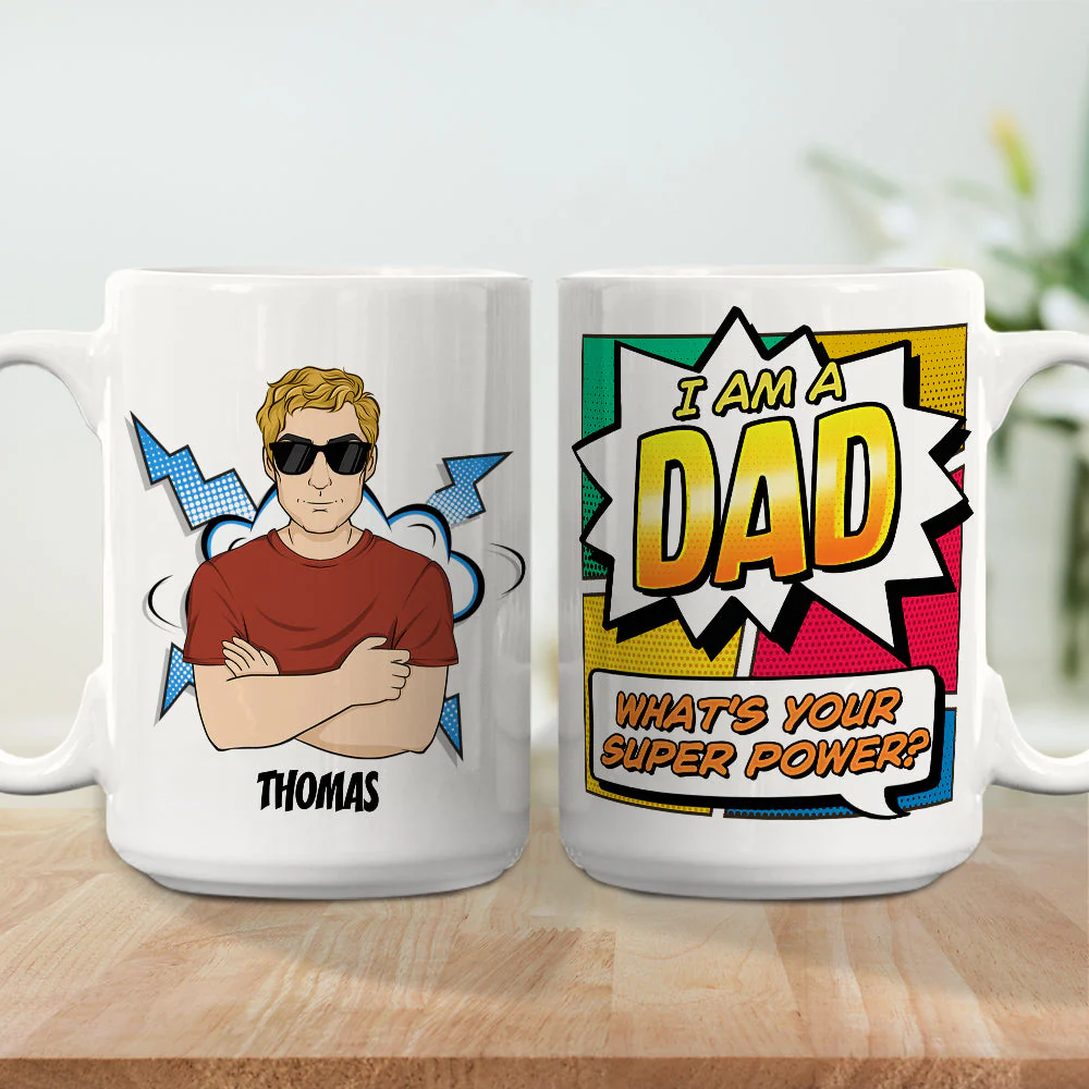 Super Dad - Personalized Custom Coffee Mug - Image 4