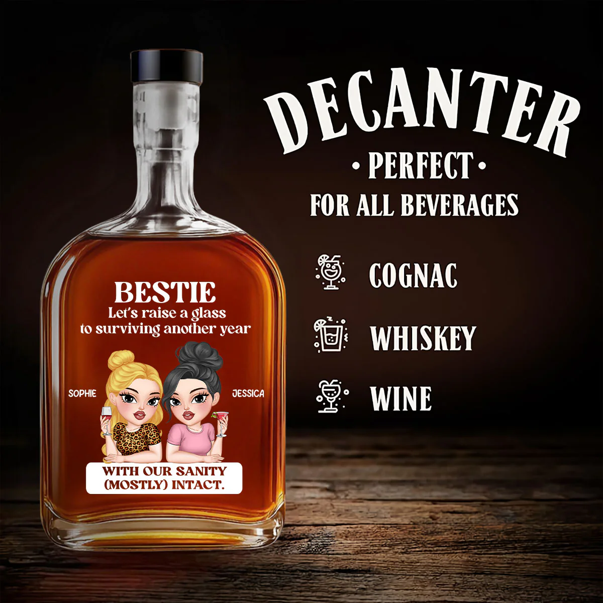 Surviving Another Year - Personalized Custom Spirits Decanter - Image 5
