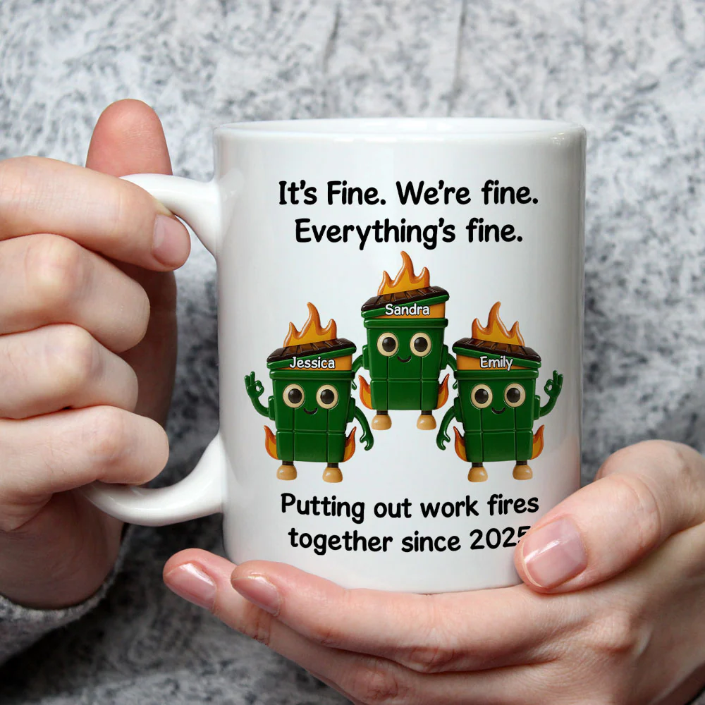 Surviving Work Chaos Together Daily - Personalized Custom Coffee Mug - Image 3