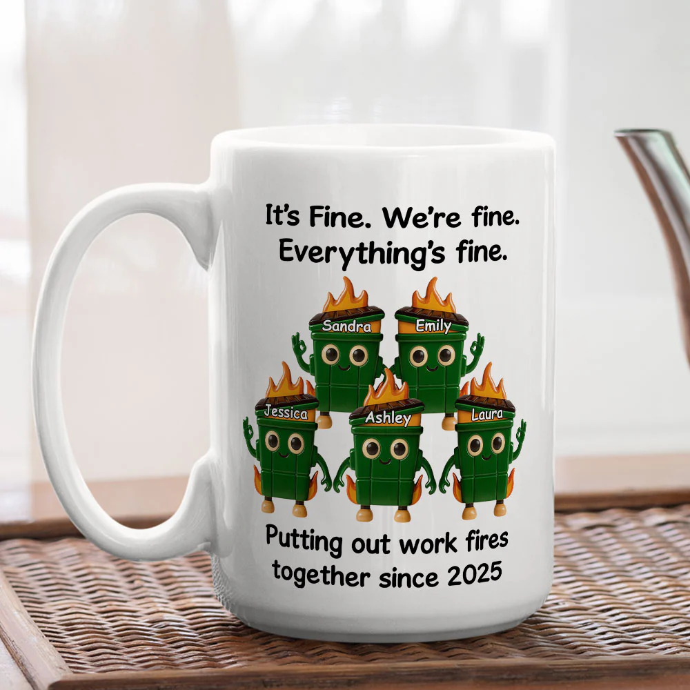 Surviving Work Chaos Together Daily - Personalized Custom Coffee Mug - Image 4