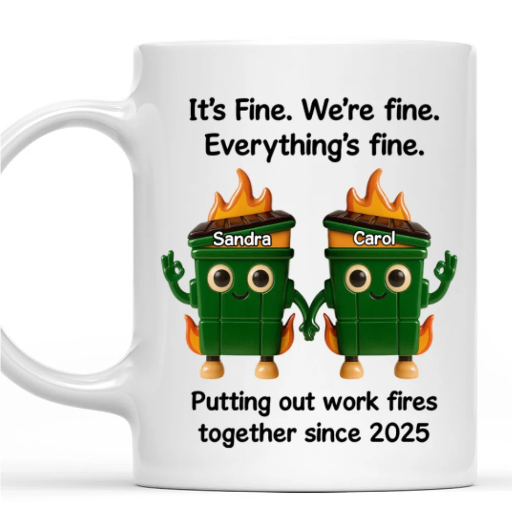 Surviving Work Chaos Together Daily - Personalized Custom Coffee Mug - Image 7