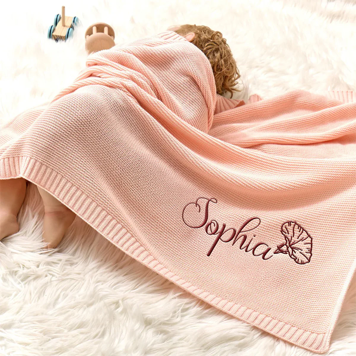 Sweat Dream - Personalized Custom Embroidered Knitted Baby Blanket - Image 3