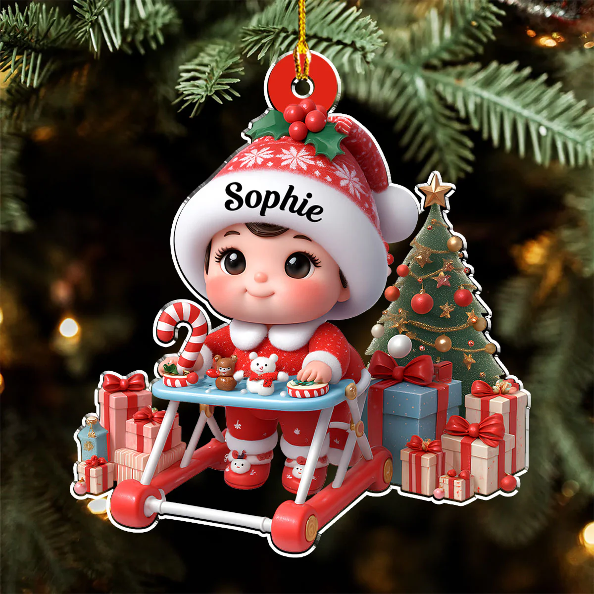 Sweet Baby In Stroller - Personalized Custom Acrylic Ornament - Image 4