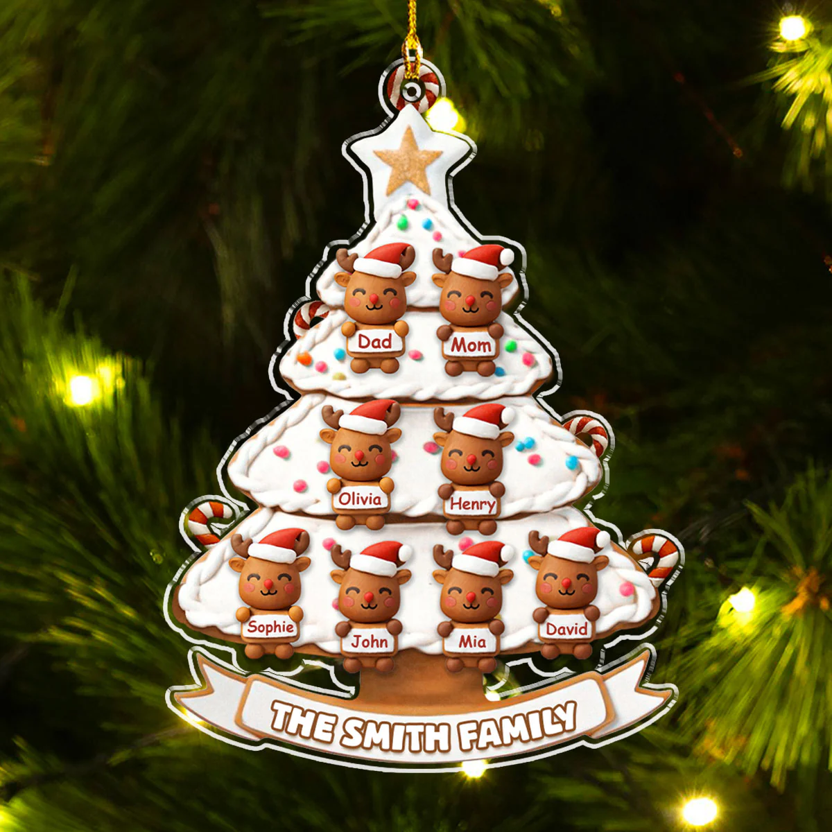 Sweet Family Christmas Tree - Personalized Custom Acrylic Ornament - Image 3