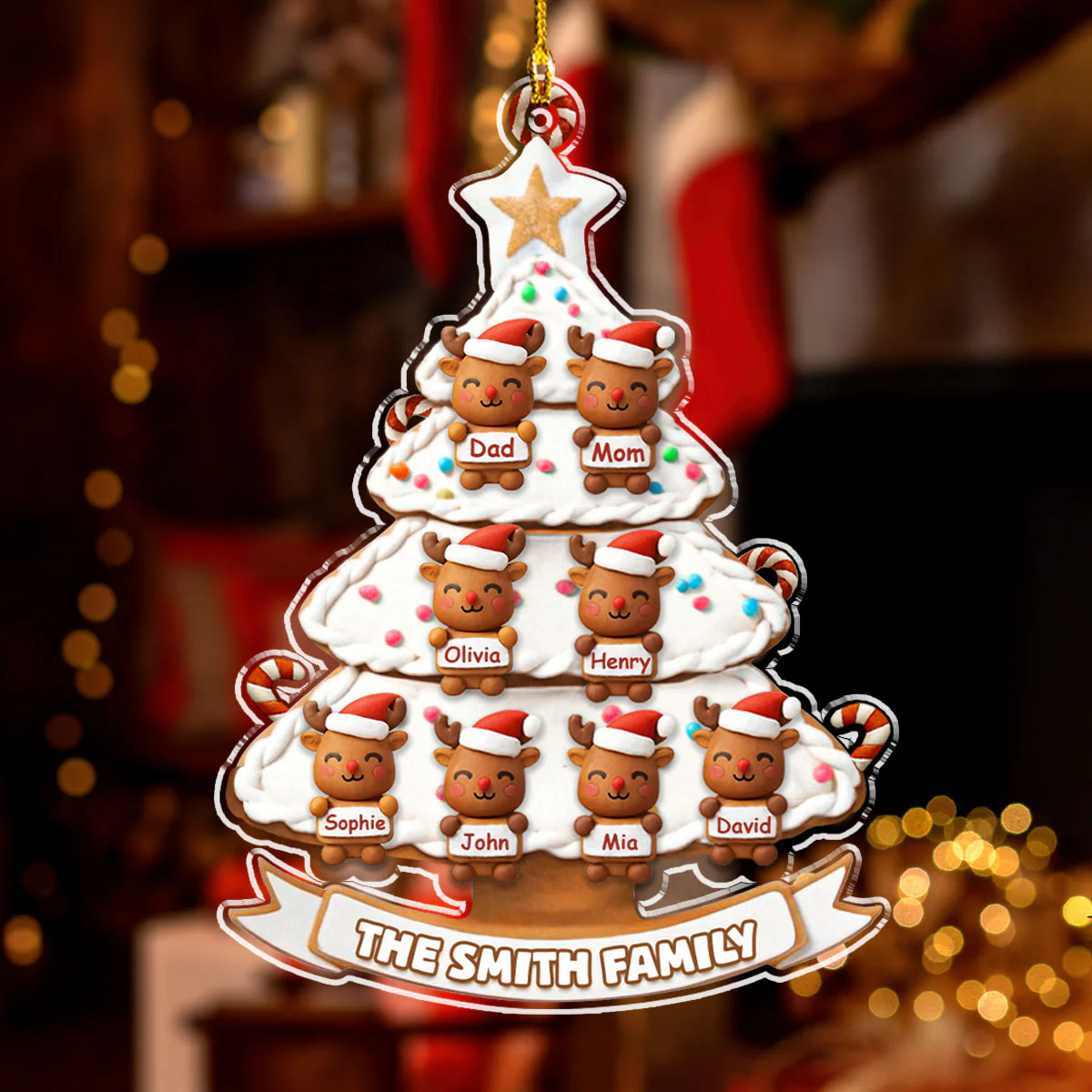 Sweet Family Christmas Tree - Personalized Custom Acrylic Ornament - Image 4