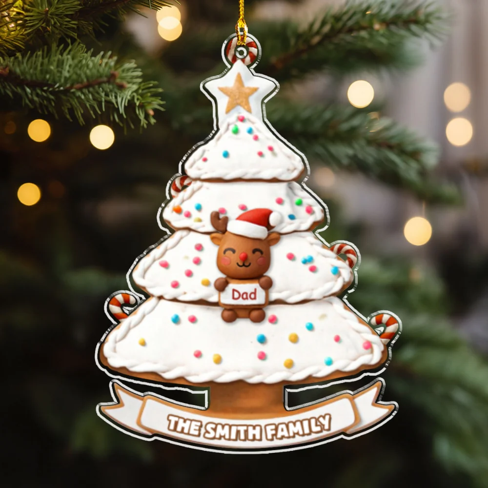 Sweet Family Christmas Tree - Personalized Custom Acrylic Ornament - Image 7