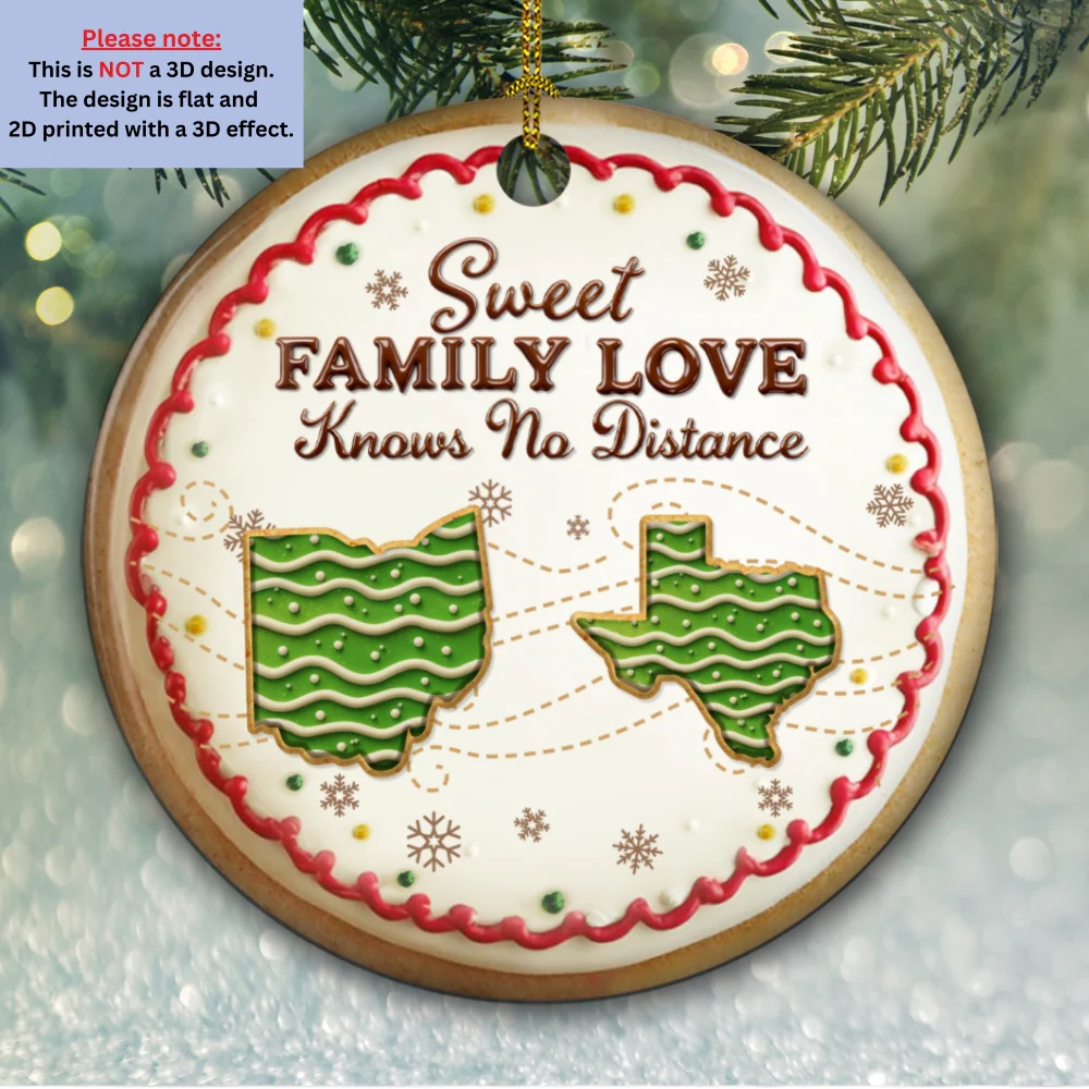 Sweet Family Love - Personalized Custom 3D Effect Ceramic Ornament - Image 6