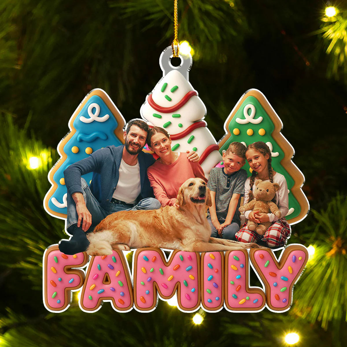 Sweet Family Tree Ver Photo - Personalized Custom Acrylic Ornament - Image 2