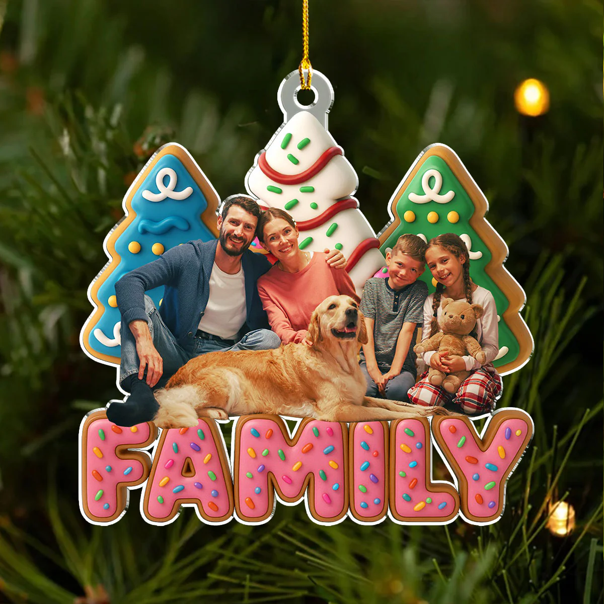 Sweet Family Tree Ver Photo - Personalized Custom Acrylic Ornament - Image 3