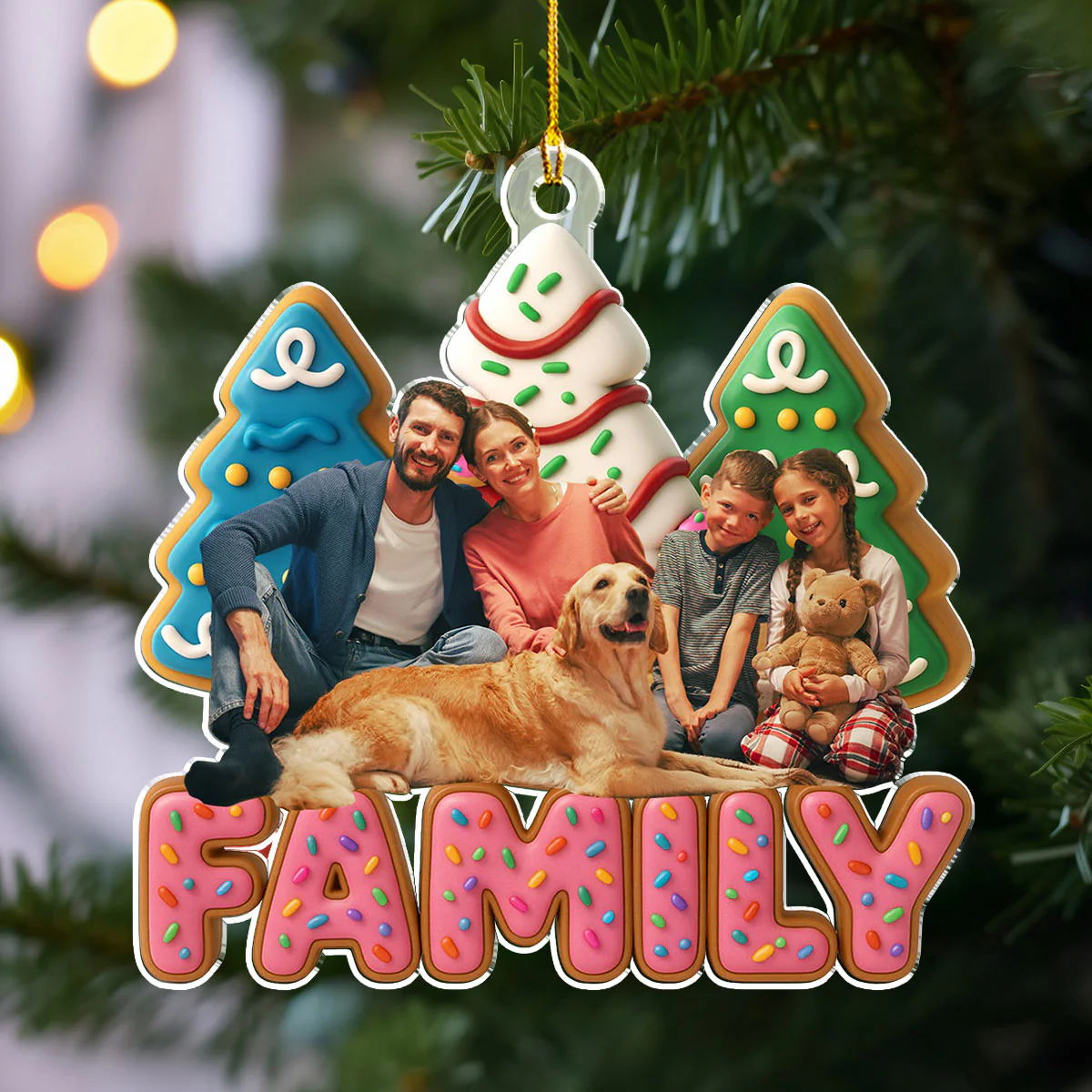 Sweet Family Tree Ver Photo - Personalized Custom Acrylic Ornament - Image 4