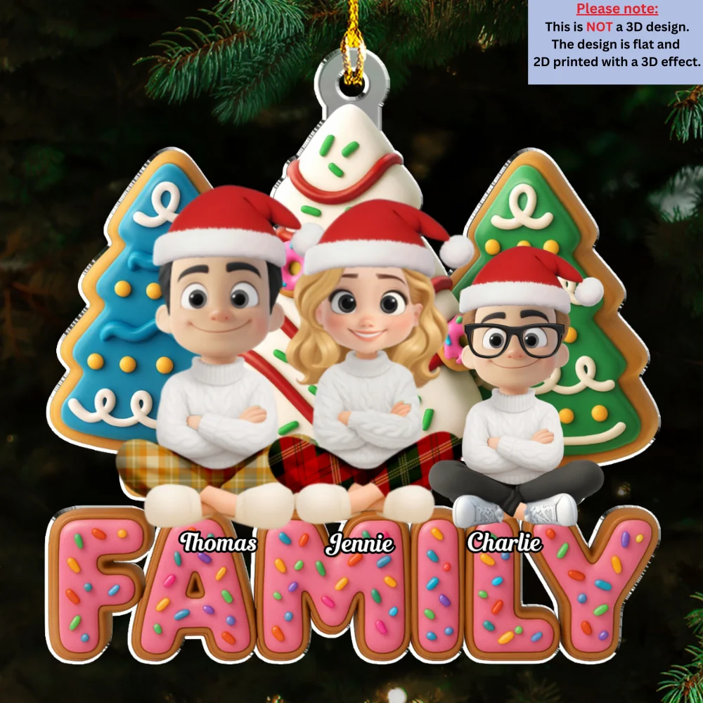 Sweet Family With Pet - Personalized Custom Acrylic Ornament - Image 6