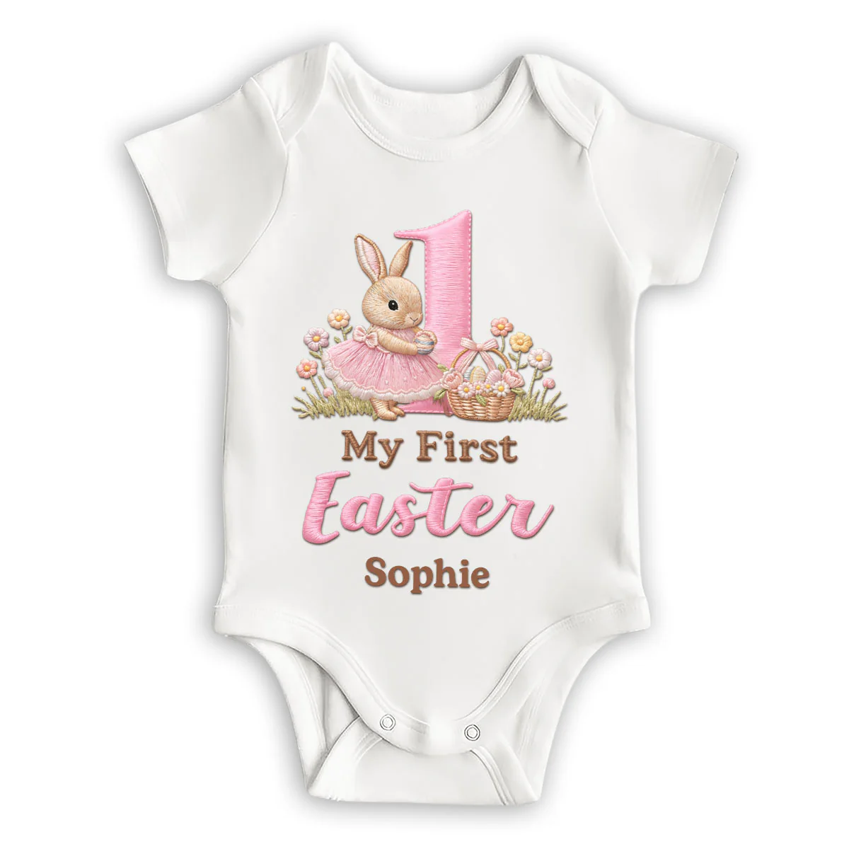 Sweet First Easter Bunny - Personalized Custom Baby Onesie