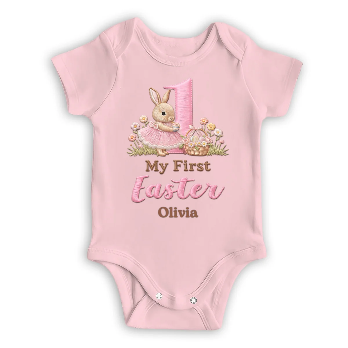 Sweet First Easter Bunny - Personalized Custom Baby Onesie - Image 10