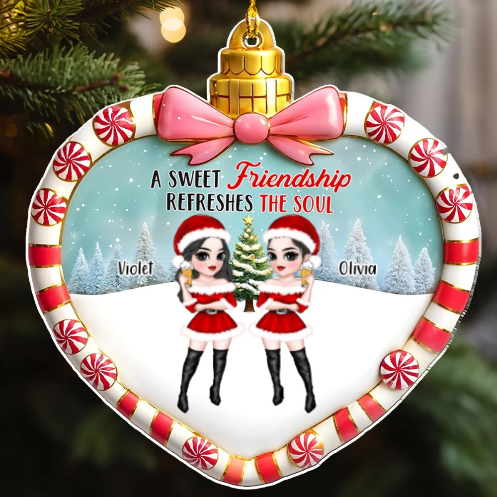 Sweet Friends - Personalized Custom Acrylic Ornament - Image 4