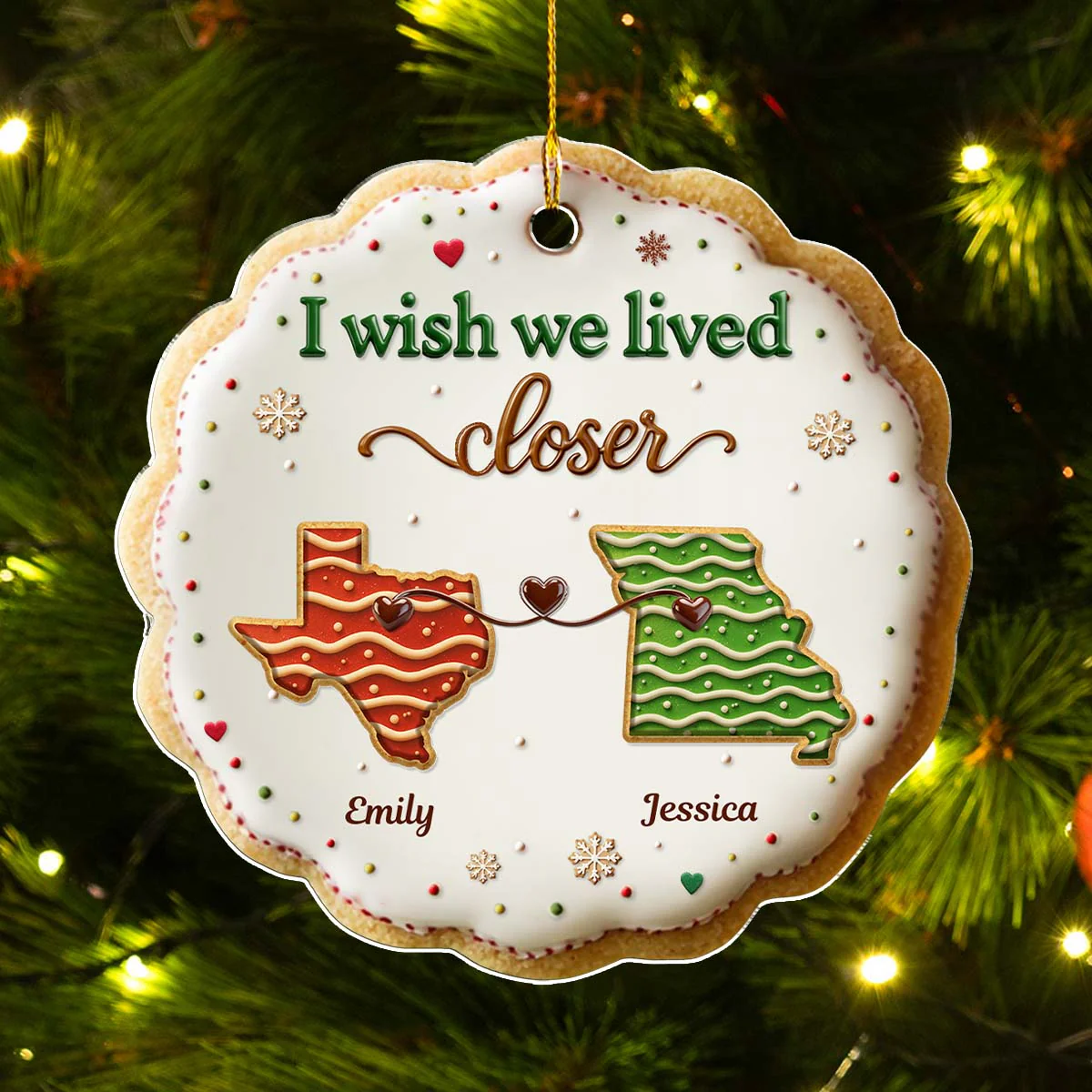 Sweet Friendship - Personalized Custom 3D Effect Acrylic Ornament - Image 2