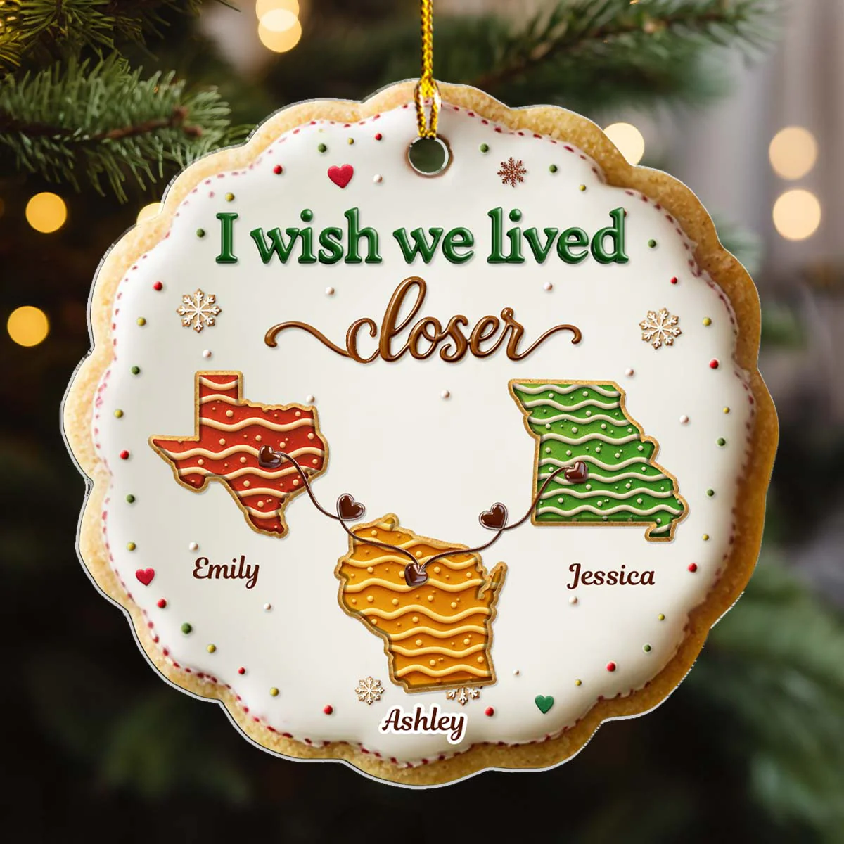 Sweet Friendship - Personalized Custom 3D Effect Acrylic Ornament - Image 3