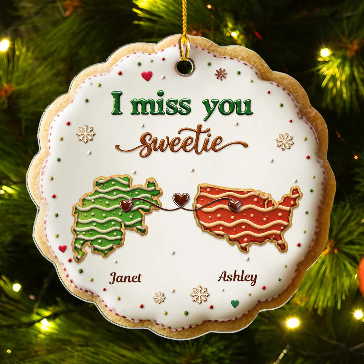 Sweet Friendship Ver 2 - Personalized Custom 3D Effect Acrylic Ornament