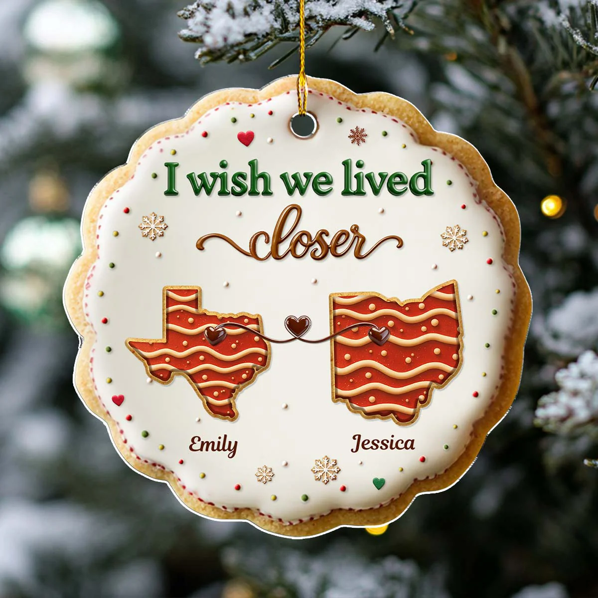 Sweet Friendship Ver 3 - Personalized Custom 3D Effect Acrylic Ornament - Image 5