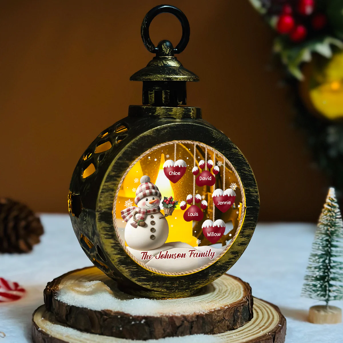 Sweet Heart Version 2 - Personalized Custom Christmas Lantern - Image 6