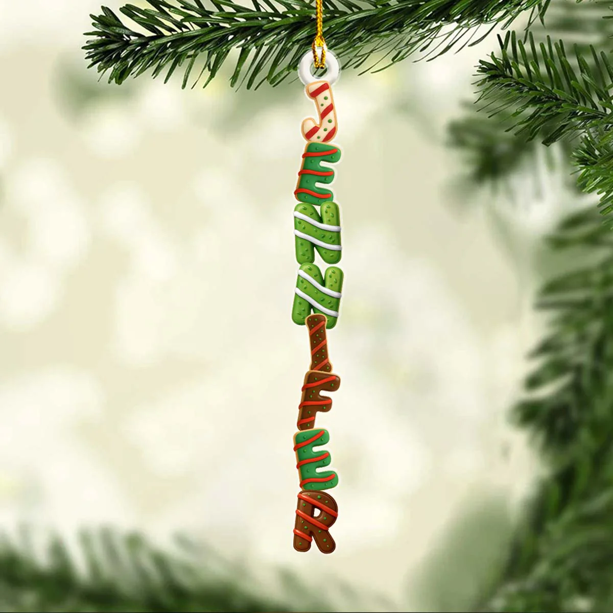Sweet Letters Christmas - Personalized Custom Acrylic Ornament - Image 3
