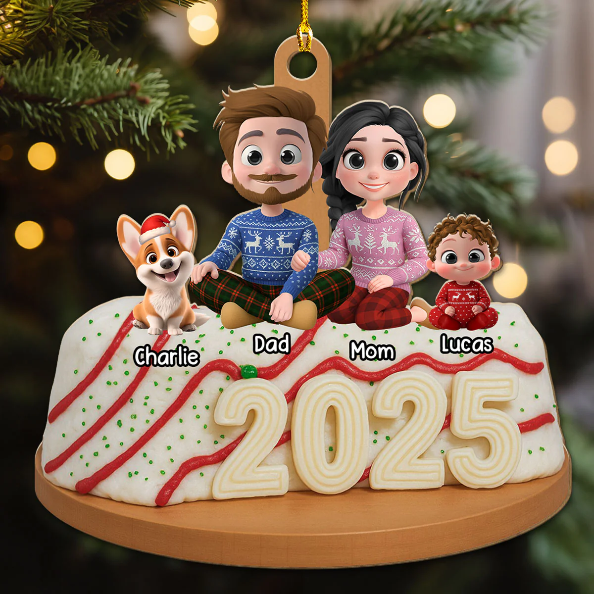 Sweet Memories Baked With Love Version 2 - Personalized Custom 3D Effect Wood Ornament